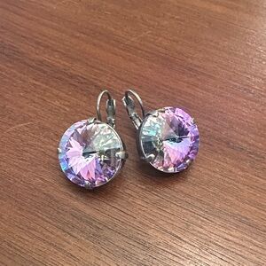 Sabika Silver and Purple Crystal Earrings